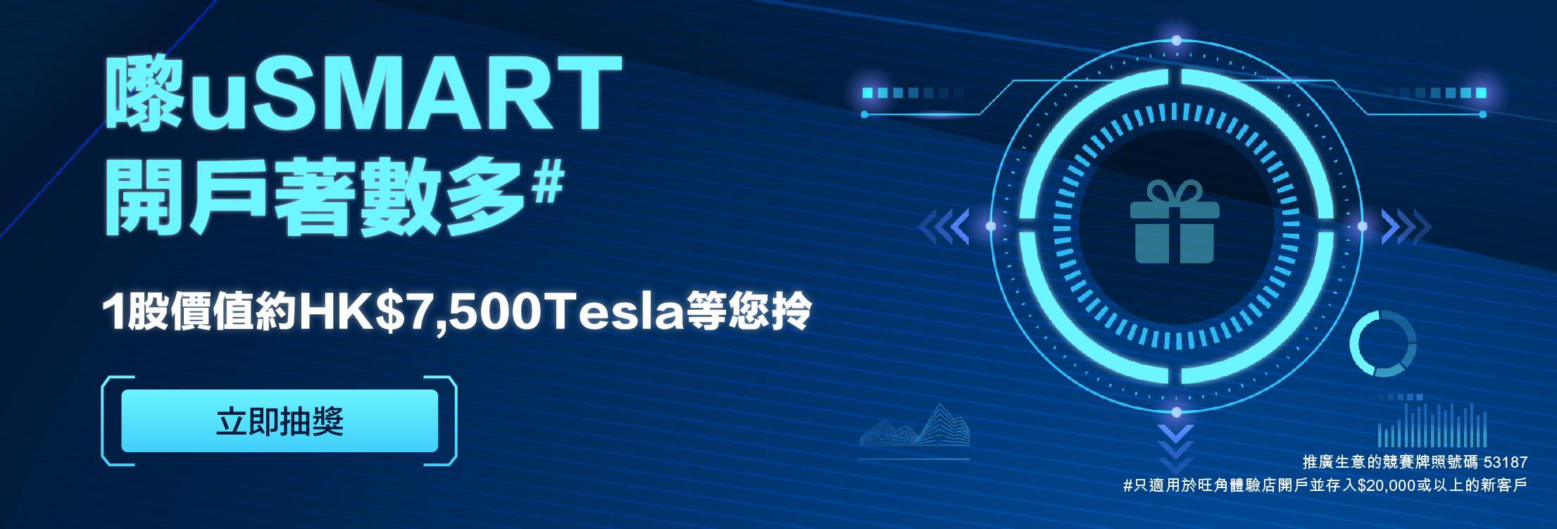 嚟uSMART 开户着数多# 1股价值约$7,500 Tesla等你拎^